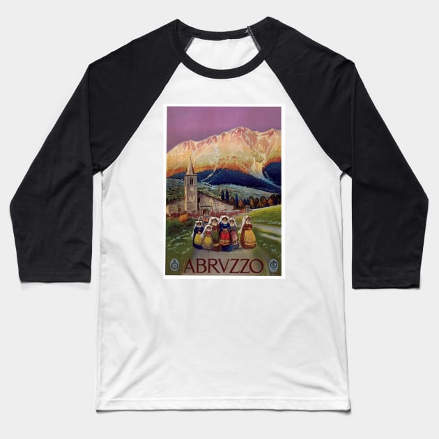 Reprint of Vintage Travel Poster to Abruzzo/Abrvzzo, Italy Baseball T-Shirt by vintageposterco